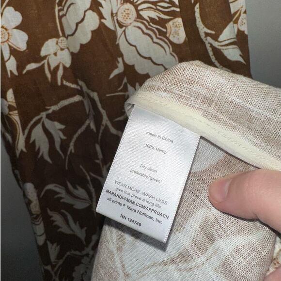 Mara Hoffman NWT Sicily Maxi Dress in Olive Multi Floral Print 100% Hemp Size 4 - Picture 9 of 10
